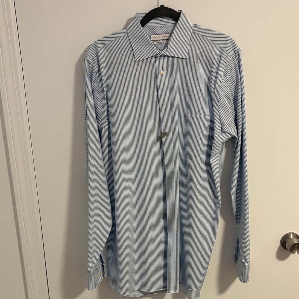 Joseph Abboud Light Blue & White Pinstripe Dress Shirt
